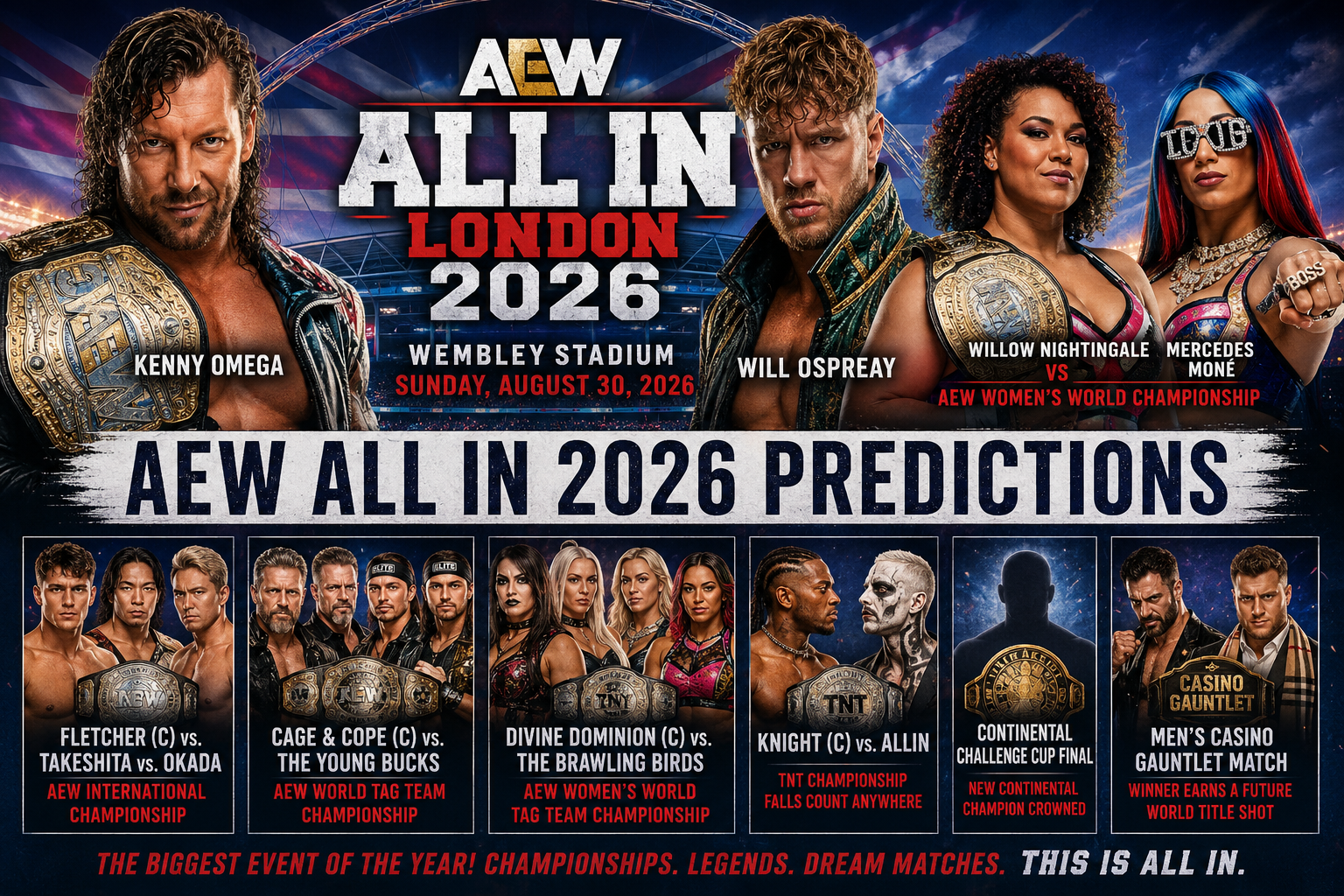 AEW All In 2026 Predictions: Who Will Leave Wembley Stadium Victorious?